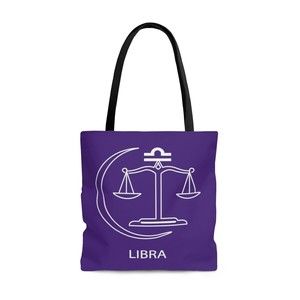 Libra Zodiac Tote Bag Large Polyester Astrology Gifts Birthday New